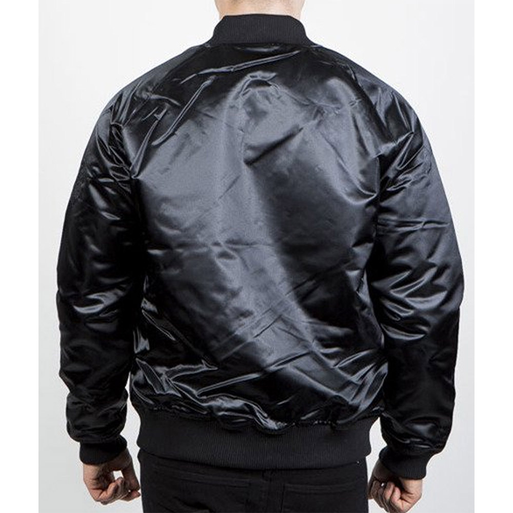 Philadelphia 76ers Black Tonal Satin Jacket - Image 2