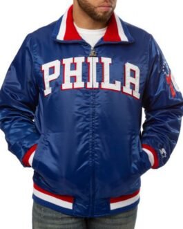 76ers Philadelphia Bomber Blue Jacket