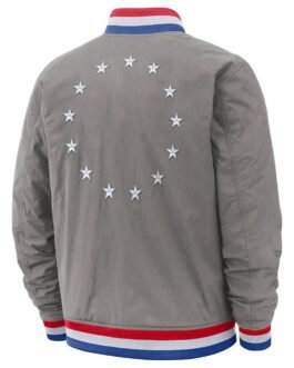 Philadelphia 76ers City Edition Courtside Gray Bomber Jacket