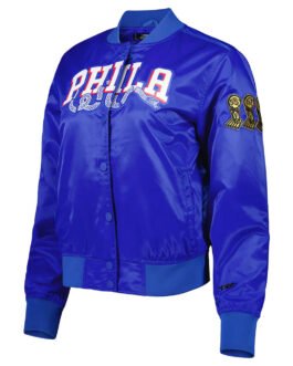 Classics Philadelphia 76ers Royal Satin Jacket