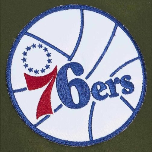 Philadelphia 76ers Flight Green Satin Jacket - Image 3