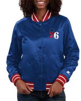 Philadelphia 76ers Full Count Royal Satin Jacket
