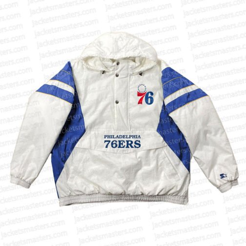 Home Team Philadelphia 76ers White Half-Zip Jacket