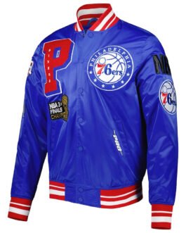 Mash Up Capsule Philadelphia 76ers Royal Blue Satin Jacket