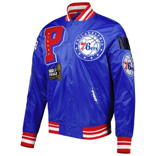 Mash Up Capsule Philadelphia 76ers Royal Blue Satin Jacket