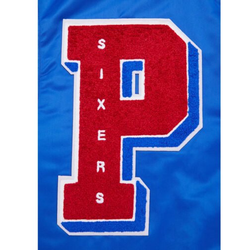 Philadelphia 76ers Mashup Classic Rib Satin Jacket - Image 5