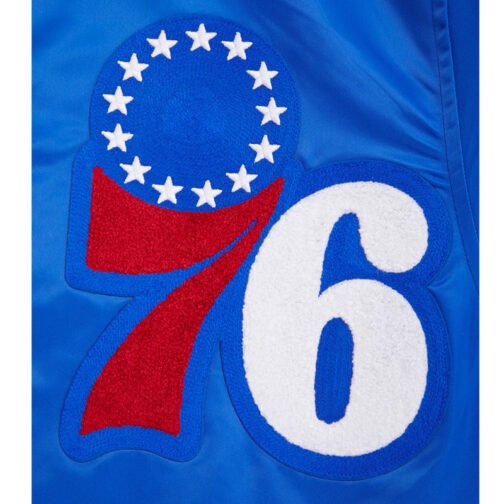 Philadelphia 76ers Mashup Classic Rib Satin Jacket - Image 6