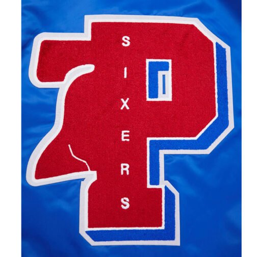 Philadelphia 76ers Mashup Classic Rib Satin Jacket - Image 7