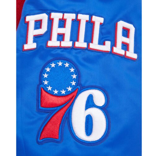 Philadelphia 76ers Mashup Classic Rib Satin Jacket - Image 9