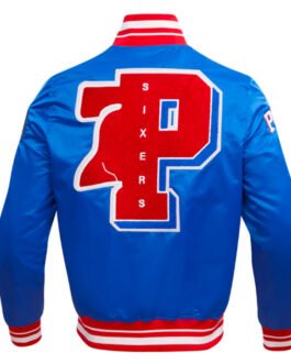 Philadelphia 76ers Mashup Classic Rib Satin Jacket