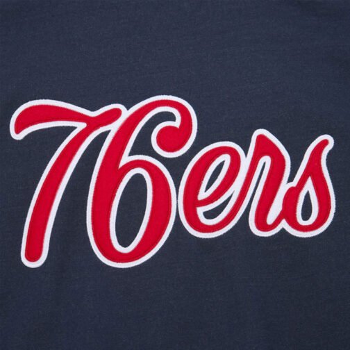 Philadelphia 76ers Navy and White Fleece Varsity Jacket - Image 5