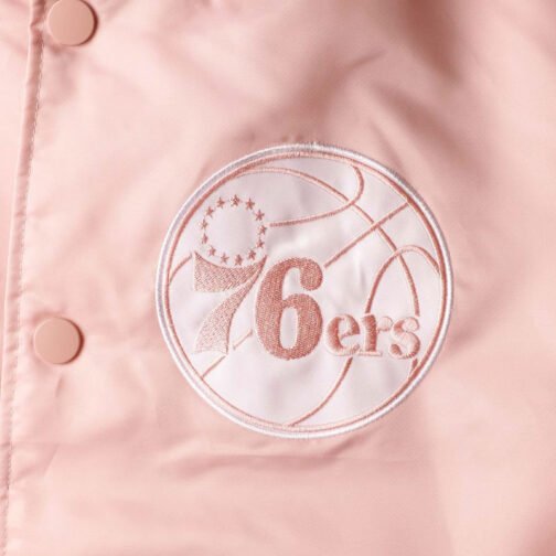 Philadelphia 76ers Pink Satin Jacket - Image 5