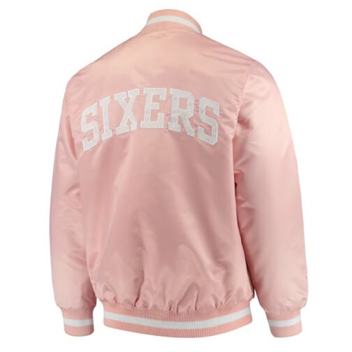 Philadelphia 76ers Pink Satin Jacket - Image 2