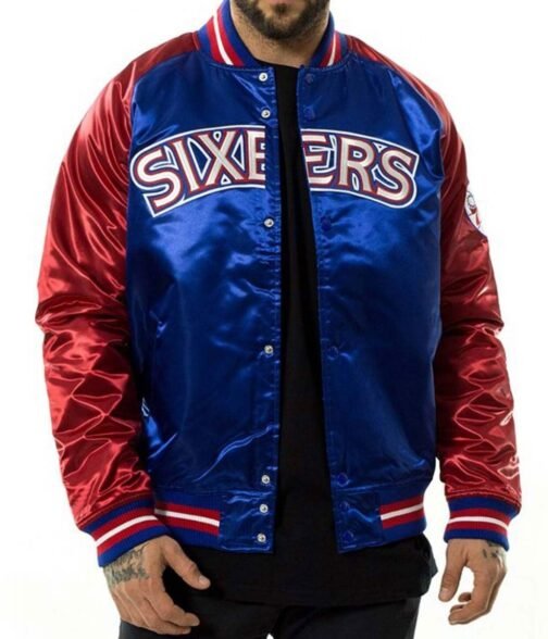 Philadelphia 76ers NBA Tough Season Satin Jacket - Image 7