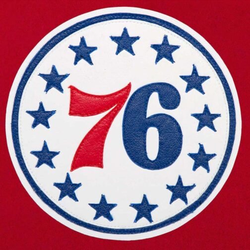 Red/White Philadelphia 76ers Varsity Jacket - Image 3