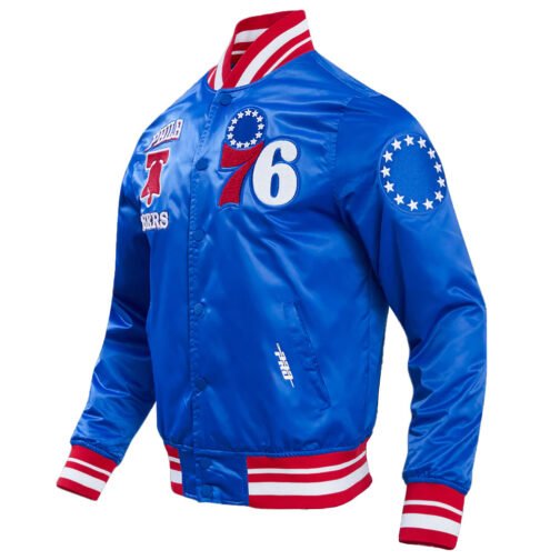 Philadelphia 76ers Retro Classic Rib Jacket - Image 6