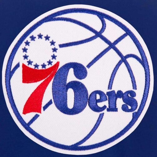 Philadelphia 76ers Royal and White Varsity Jacket - Image 3