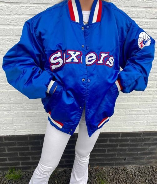 Royal Philadelphia 76ers Bomber Jacket