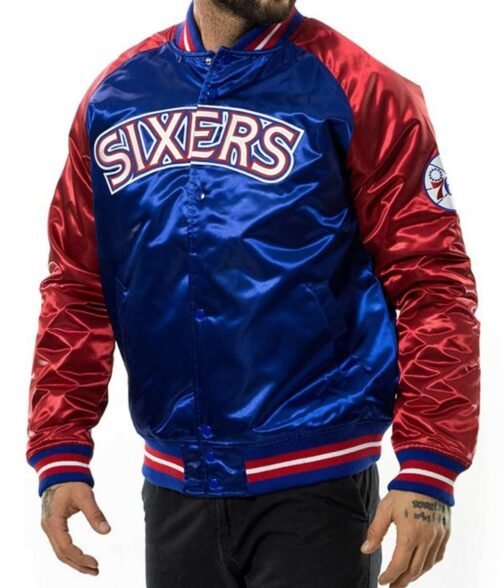 Philadelphia 76ers NBA Tough Season Satin Jacket - Image 11