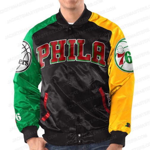 Ty Mopkins Philadelphia 76ers Satin Jacket - Image 4