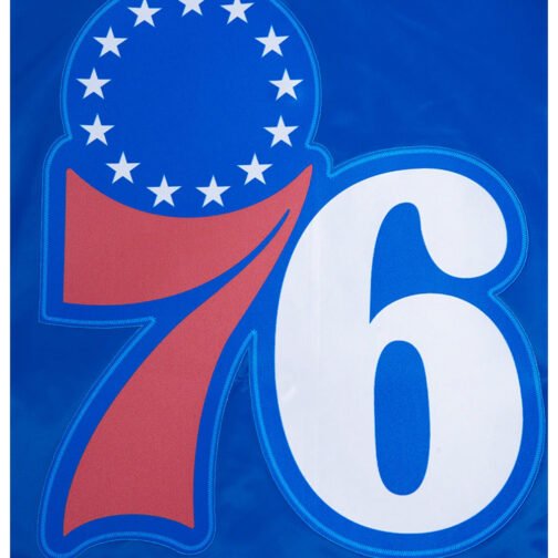 Philadelphia 76ers Script Tail Royal Satin Jacket - Image 6