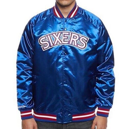 Philadelphia 76ers NBA Tough Season Satin Jacket - Image 2