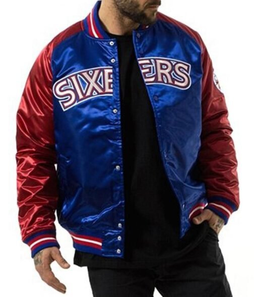 Philadelphia 76ers NBA Tough Season Satin Jacket - Image 9