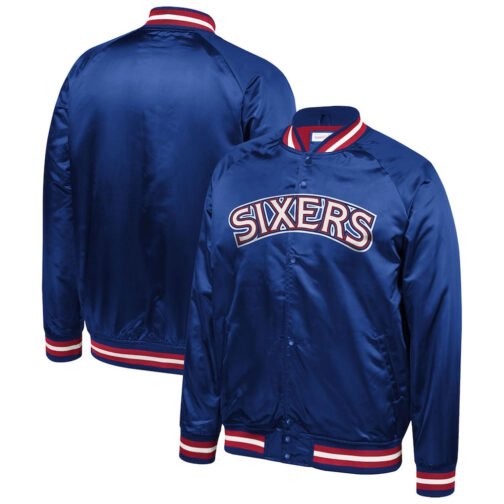 Philadelphia 76ers Sixers Satin Full-Snap Jacket - Image 7