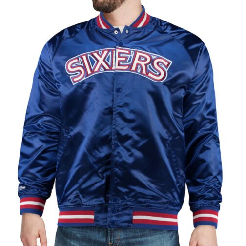 Philadelphia 76ers Sixers Satin Full-Snap Jacket - Image 10