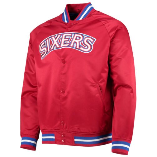 Philadelphia 76ers Sixers Satin Full-Snap Jacket - Image 2