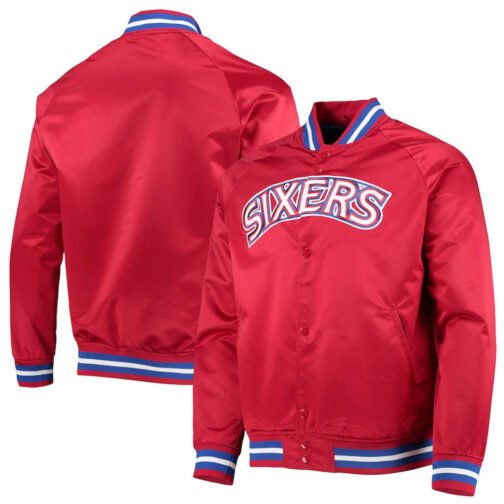 Philadelphia 76ers Sixers Satin Full-Snap Jacket - Image 8