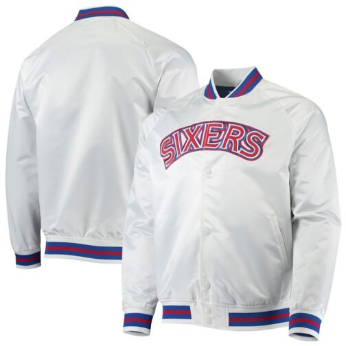 Philadelphia 76ers Sixers Satin Full-Snap Jacket - Image 9
