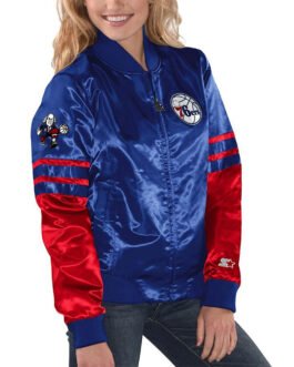 Philadelphia 76ers Tie Breaker Blue Satin Jacket