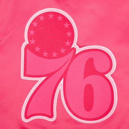 Philadelphia 76ers Triple Pink Satin Jacket - Image 3