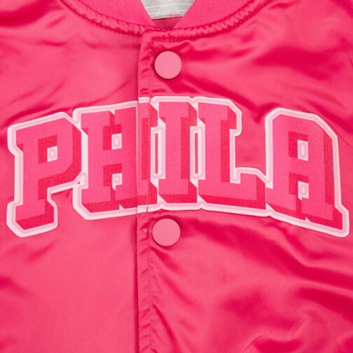 Philadelphia 76ers Triple Pink Satin Jacket - Image 6