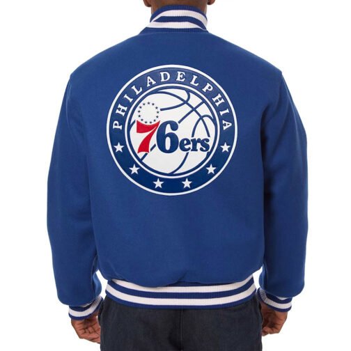 Philadelphia 76ers Royal Varsity All Wool Jacket - Image 2