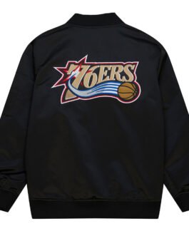 Philadelphia 76ers Vintage Logo Lightweight Satin Jacket