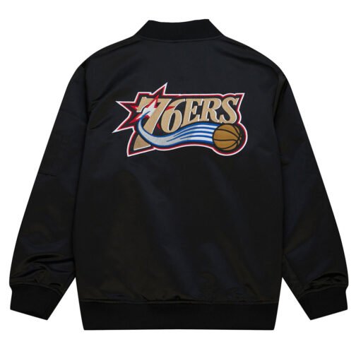 Philadelphia 76ers Vintage Logo Lightweight Satin Jacket - Image 2