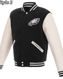Philadelphia Eagles Varsity Two Tone Black and White Jacket