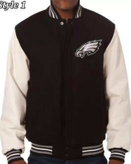 Philadelphia Eagles Varsity Two Tone Black and White Jacket