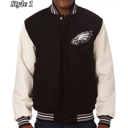 Philadelphia Eagles Varsity Two Tone Black and White Jacket