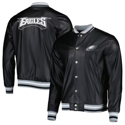 Philadelphia Eagles Metallic Black Jacket - Image 3