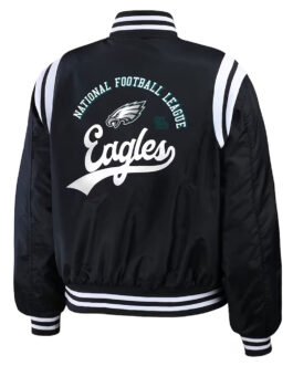 Philadelphia Eagles Black Bomber Full-Zip Jacket