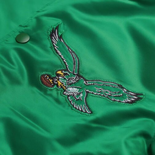 Philadelphia Eagles Striped Satin Jacket - Image 9