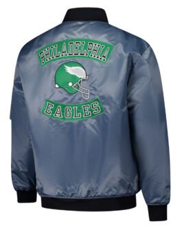 Philadelphia Eagles Charcoal Bomber Full-Zip Jacket