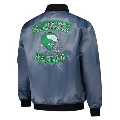 Philadelphia Eagles Charcoal Bomber Full-Zip Jacket - Image 2