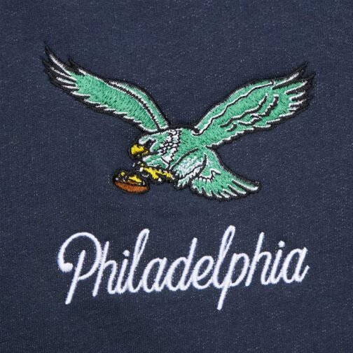 Philadelphia Eagles Navy and White Fleece Varsity Jacket - Image 3