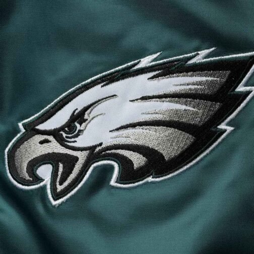 Philadelphia Eagles Varsity Black and Green Satin Jacket - Image 13