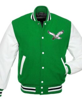 Philadelphia Eagles Vintage Varsity Green and White Jacket