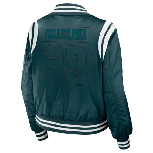 Philadelphia Eagles Green Bomber Full-Zip Jacket - Image 2